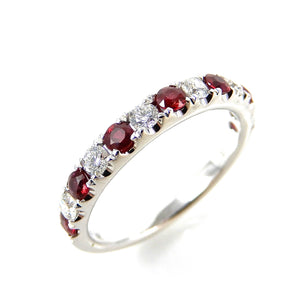 Round Ruby and Diamond Band