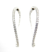 Load image into Gallery viewer, Diamond Wave Hoop Earrings