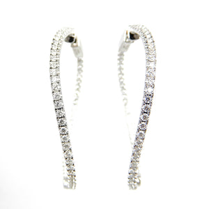 Diamond Wave Hoop Earrings