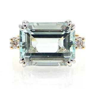 Aquamarine East West Ring