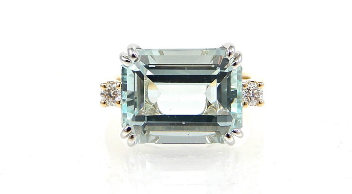 Aquamarine East West Ring