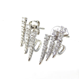 Diamond Dagger Lobe Cuff Earrings