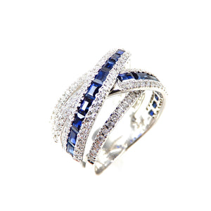 Diamond and Sapphire Multi-Band Ring