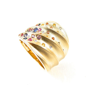 Confetti Collection Multi Colored Wave Ring