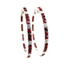 Load image into Gallery viewer, Ruby and Diamond Black Rhodium Hoop Earrings