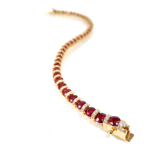 Round Ruby and Diamond Bracelet