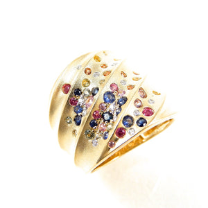 Confetti Collection Multi Colored Wave Ring