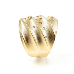 Confetti Collection Multi Colored Wave Ring