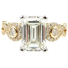 Load image into Gallery viewer, Emerald Cut Diamond Ring with Round Accents