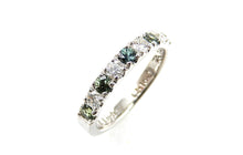 Load image into Gallery viewer, Montana Sapphire and Diamond White Gold Band