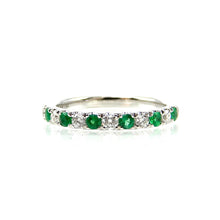 Load image into Gallery viewer, Round Emerald and Diamond Band