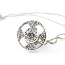 Load image into Gallery viewer, Heirloom Diamond Circle White Gold Pendant