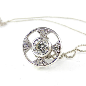 Heirloom Diamond Circle White Gold Pendant