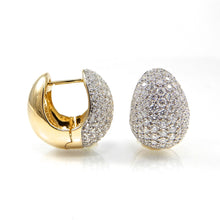 Load image into Gallery viewer, Diamond Pave Gold Huggies