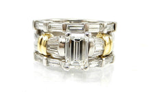 Load image into Gallery viewer, Emerald Cut Two Tone Wedding Set