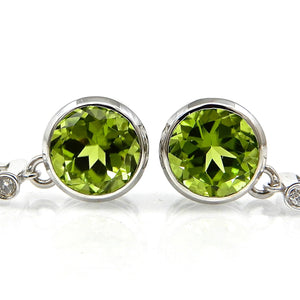 Peridot White Gold Latch Back Earrings