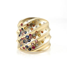 Load image into Gallery viewer, Confetti Collection Multi Colored Wave Ring