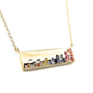 Confetti Collection Multi Colored Bar Necklace