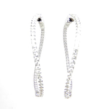 Load image into Gallery viewer, Diamond Wave Hoop Earrings