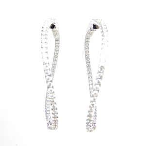 Diamond Wave Hoop Earrings