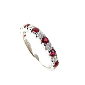 Round Ruby and Diamond Band