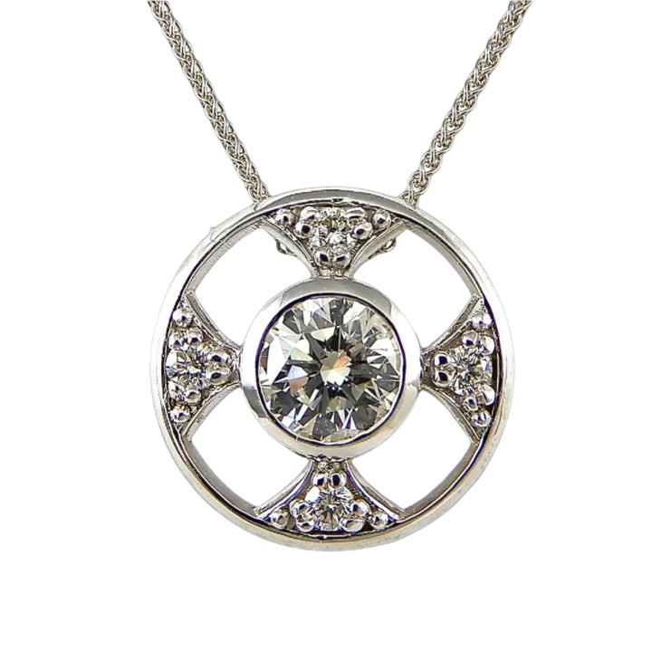 Heirloom Diamond Circle White Gold Pendant