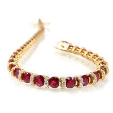 Load image into Gallery viewer, Round Ruby and Diamond Bracelet