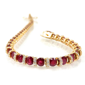 Round Ruby and Diamond Bracelet