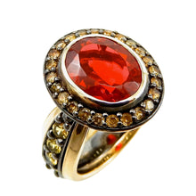 Load image into Gallery viewer, Two Tone Interlocking Fire Opal Wedding Set