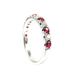 Round Ruby and Diamond Band