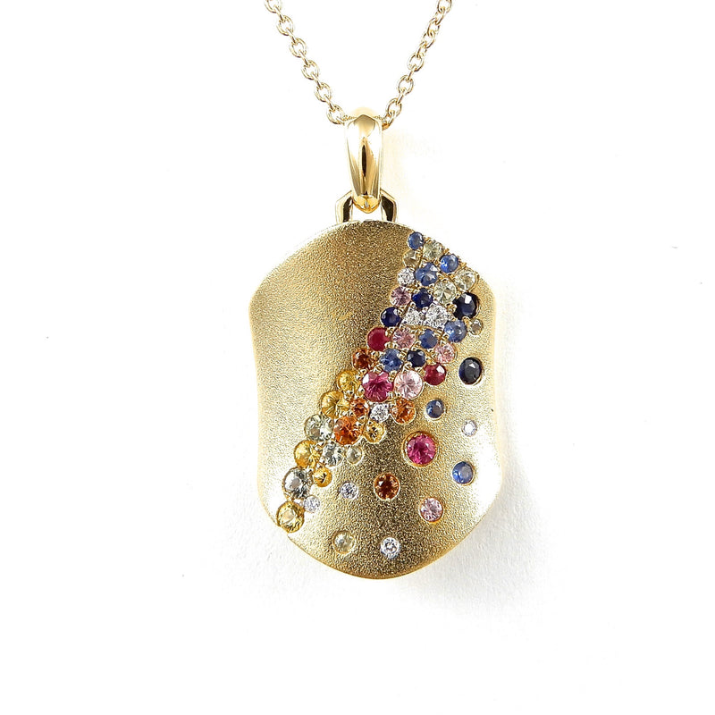 Confetti Collection Multi Colored Tag Necklace