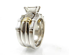 Load image into Gallery viewer, Emerald Cut Two Tone Wedding Set