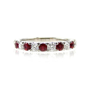 Round Ruby and Diamond Band