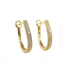 Load image into Gallery viewer, Diamond Milgrain U Hoop Earrings