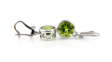 Load image into Gallery viewer, Peridot White Gold Latch Back Earrings