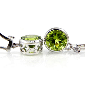 Peridot White Gold Latch Back Earrings