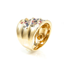 Load image into Gallery viewer, Confetti Collection Multi Colored Wave Ring