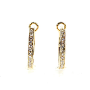 Diamond Milgrain U Hoop Earrings