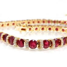 Load image into Gallery viewer, Round Ruby and Diamond Bracelet