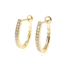 Load image into Gallery viewer, Diamond Milgrain U Hoop Earrings