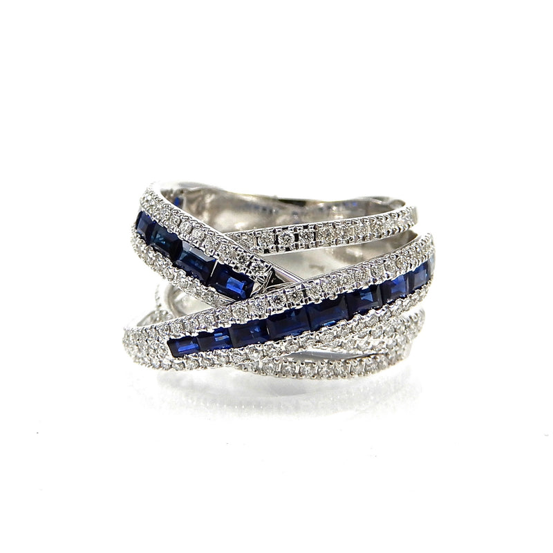 Diamond and Sapphire Multi-Band Ring