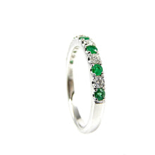 Load image into Gallery viewer, Round Emerald and Diamond Band