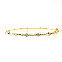 Load image into Gallery viewer, Gold and Diamond Rope Bangle