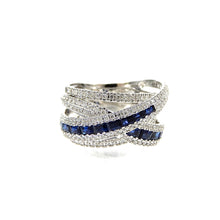 Load image into Gallery viewer, Diamond and Sapphire Multi-Band Ring