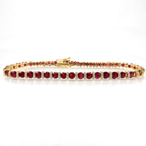 Round Ruby and Diamond Bracelet