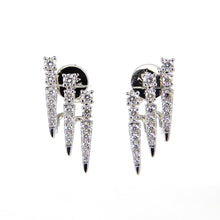 Load image into Gallery viewer, Diamond Dagger Lobe Cuff Earrings